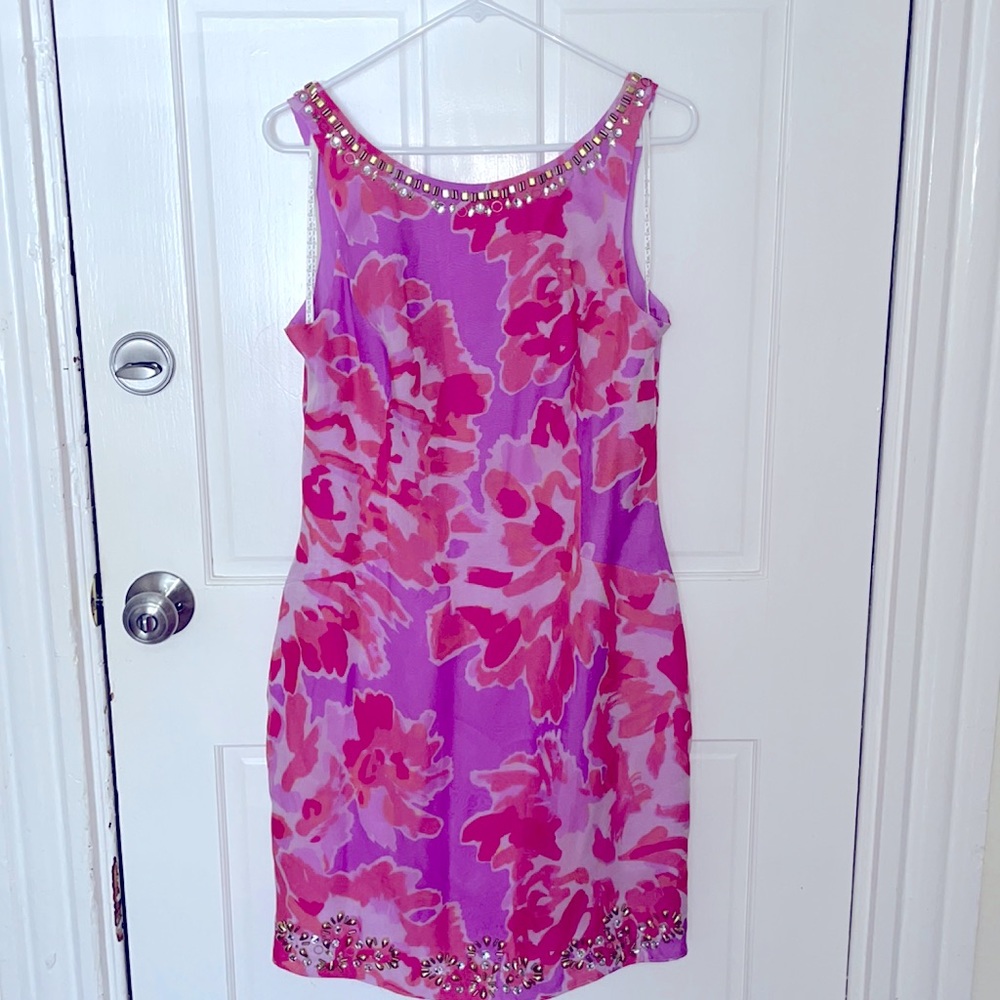 Lilly Pulitzer Pink and Purple Floral Mini Dress